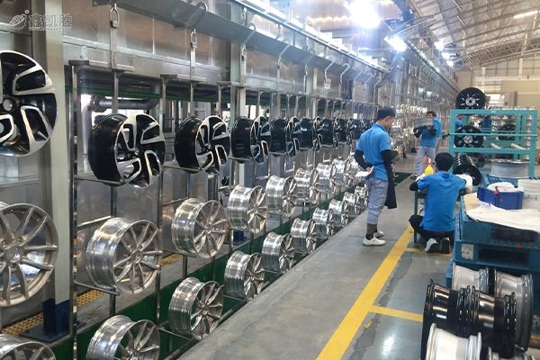 汽車鋁合金輪轂粉末噴塗生產線_噴粉設備